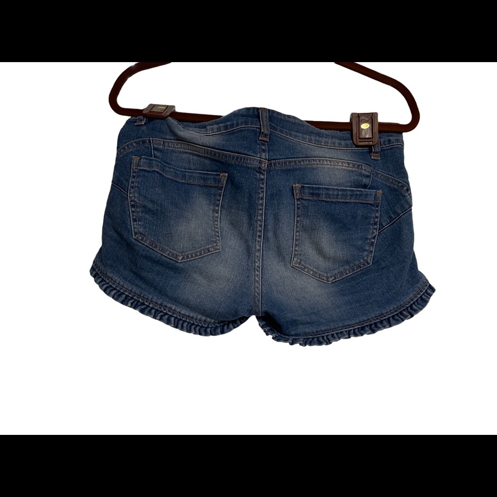 Next Denim Ruffle Trim Shorts - Picture 6 of 7